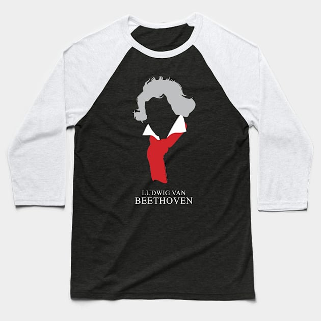 Ludwig van Beethoven - Minimalist Portrait Baseball T-Shirt by Wahyu Aji Sadewa